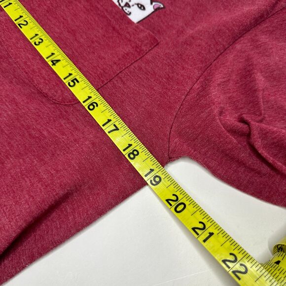 RIPNDIP Nerm in Single Breast Pocket Tee Sz Medium in Brick Red USA Made 19 x 26 - Picture 6 of 8
